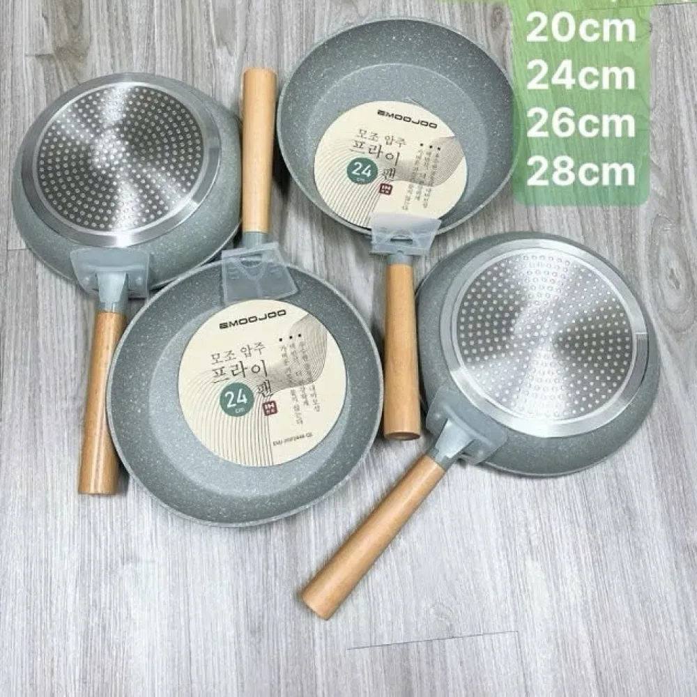 Chảo chống dính vân đá , đáy từ–Nấu Mọi Loại Bếp (Bếp Từ, Bếp Gas, Hồng Ngoại)