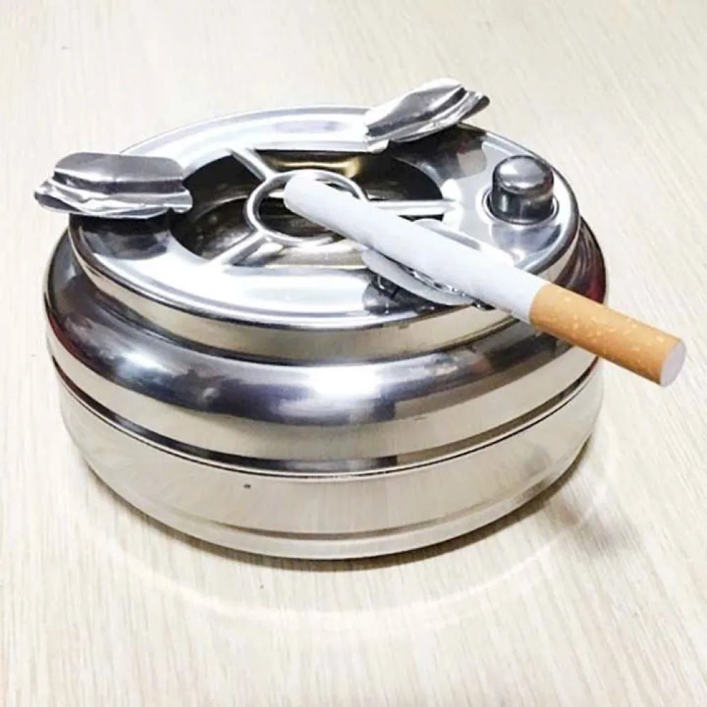 Gạt tàn thuốc inox có nút bấm