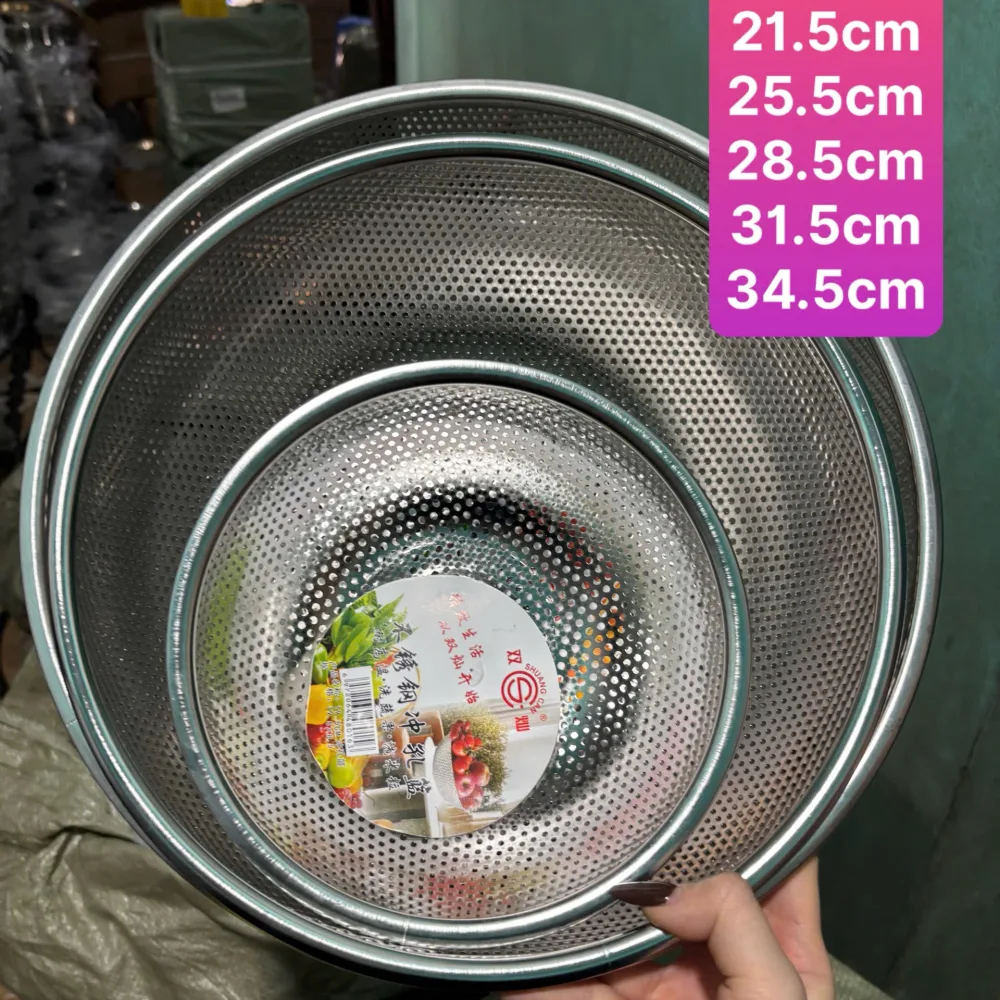 Rá inox dầy đẹp, Rá Inox 201 Vo Gạo Rửa Rau