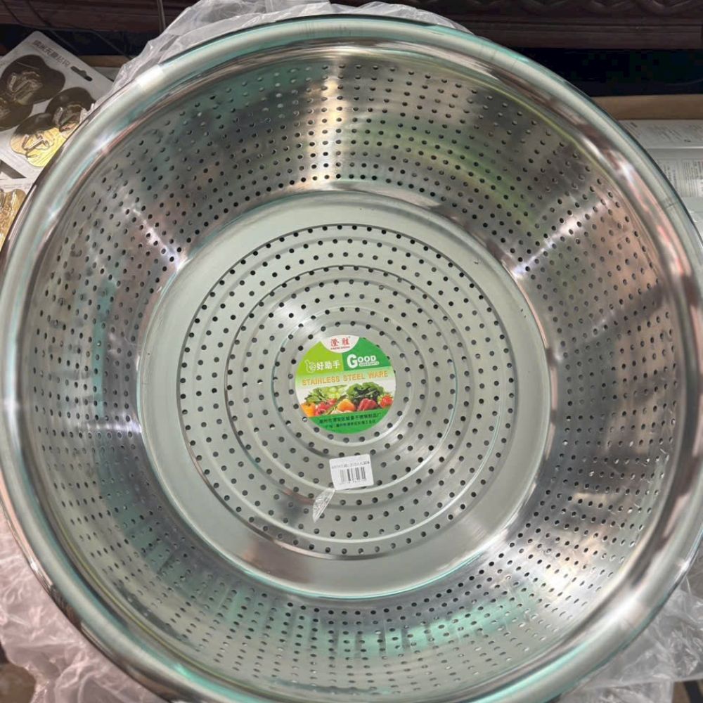 Rổ thép không rỉ lỗ to cỡ lớn size từ 45cm đến 60cm