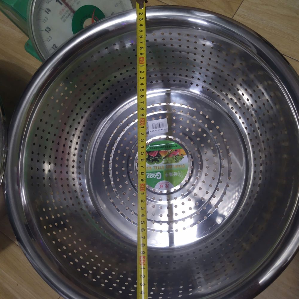 Rổ thép không rỉ lỗ to cỡ lớn size từ 45cm đến 60cm ảnh 2