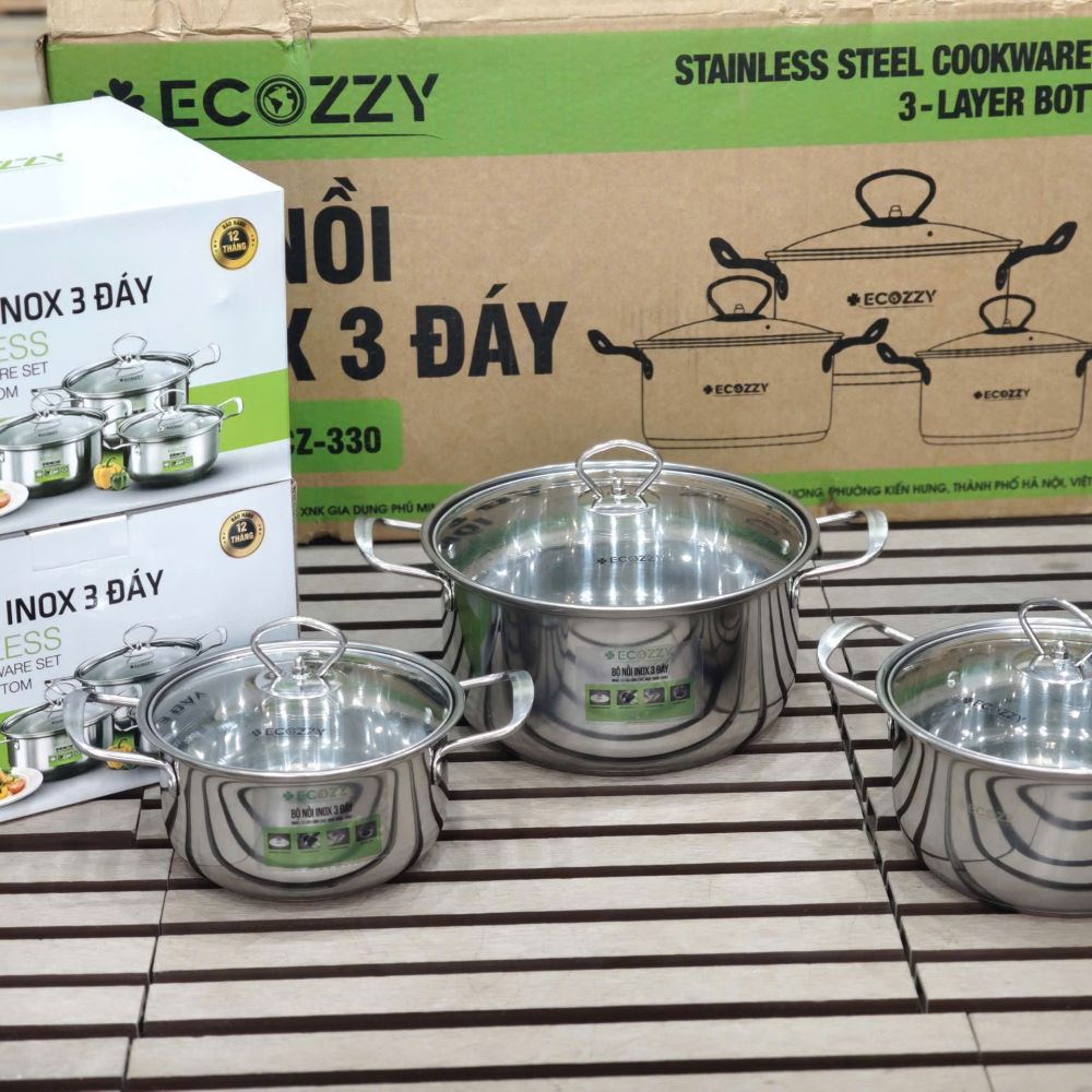 Ecozzy Bộ Nồi Inox 1 Đáy , bộ nồi inox 3 đáy ecozzy ảnh 4