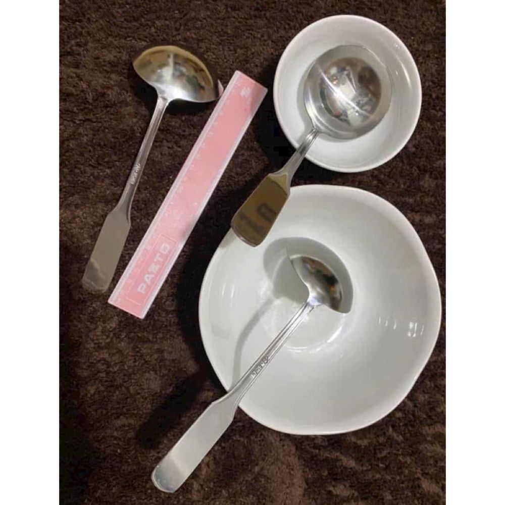 Môi múc canh inox nhỏ gọn, môi lực sỹ , môi vuông, cán đào ảnh 3