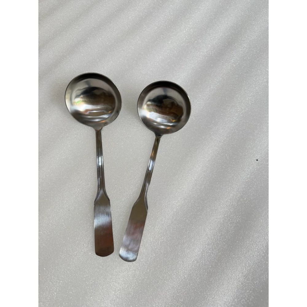 Môi múc canh inox nhỏ gọn, môi lực sỹ , môi vuông, cán đào ảnh 2