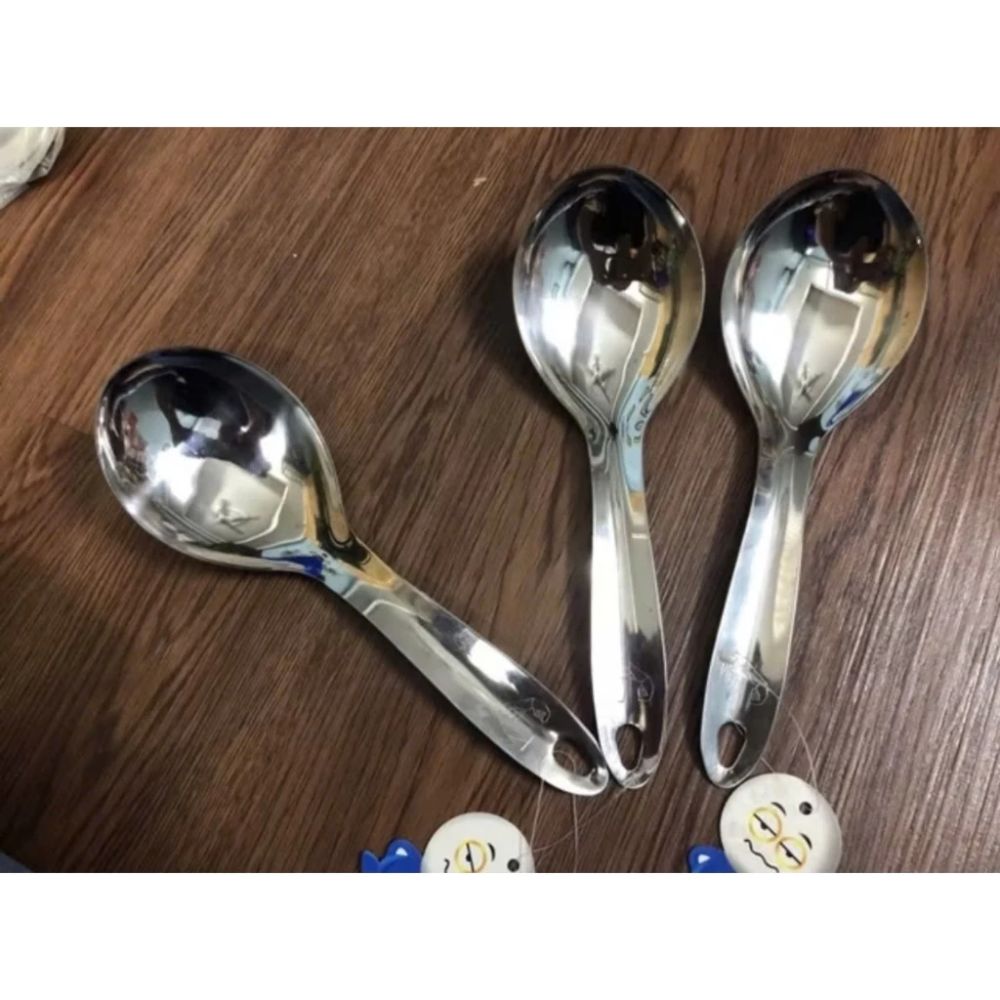 Môi múc canh inox nhỏ gọn, môi lực sỹ , môi vuông, cán đào