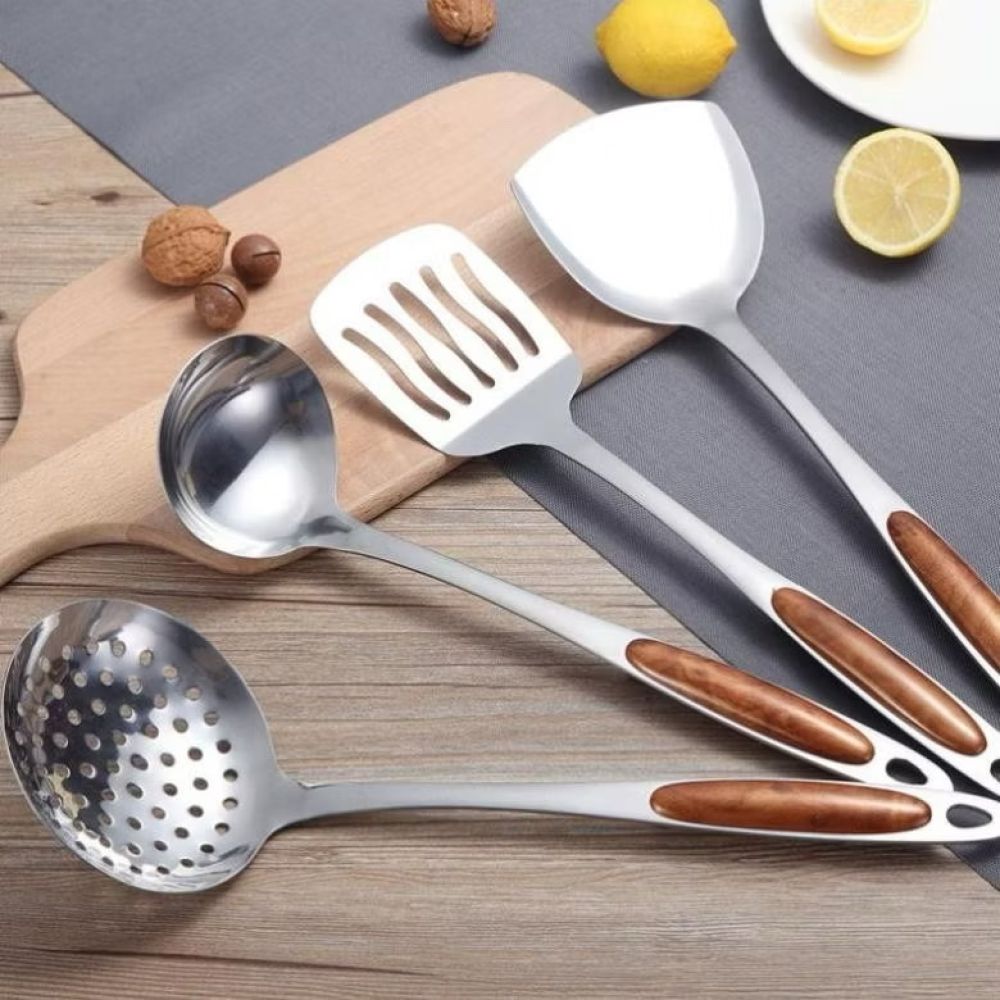 Môi múc canh cán đào, chao cán đào , xản cán đào vân gỗ 10cm