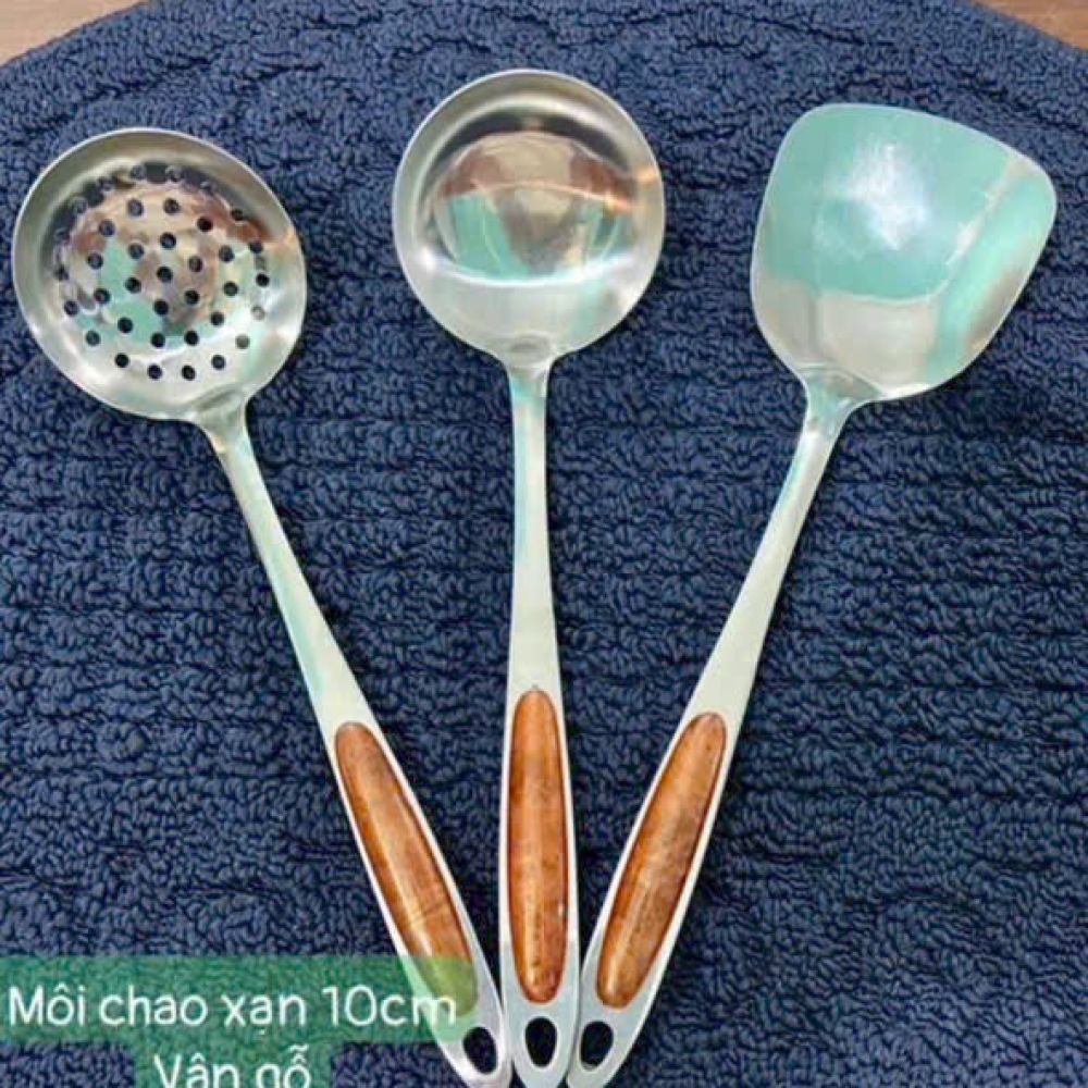 Môi múc canh cán đào, chao cán đào , xản cán đào vân gỗ 10cm ảnh 4