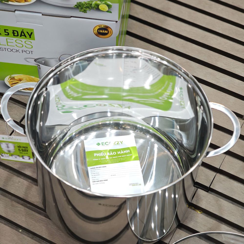 Nồi luộc gà inox 5 đáy Ecozzy dùng bếp từ, gas ,hồng ngoại ảnh 3
