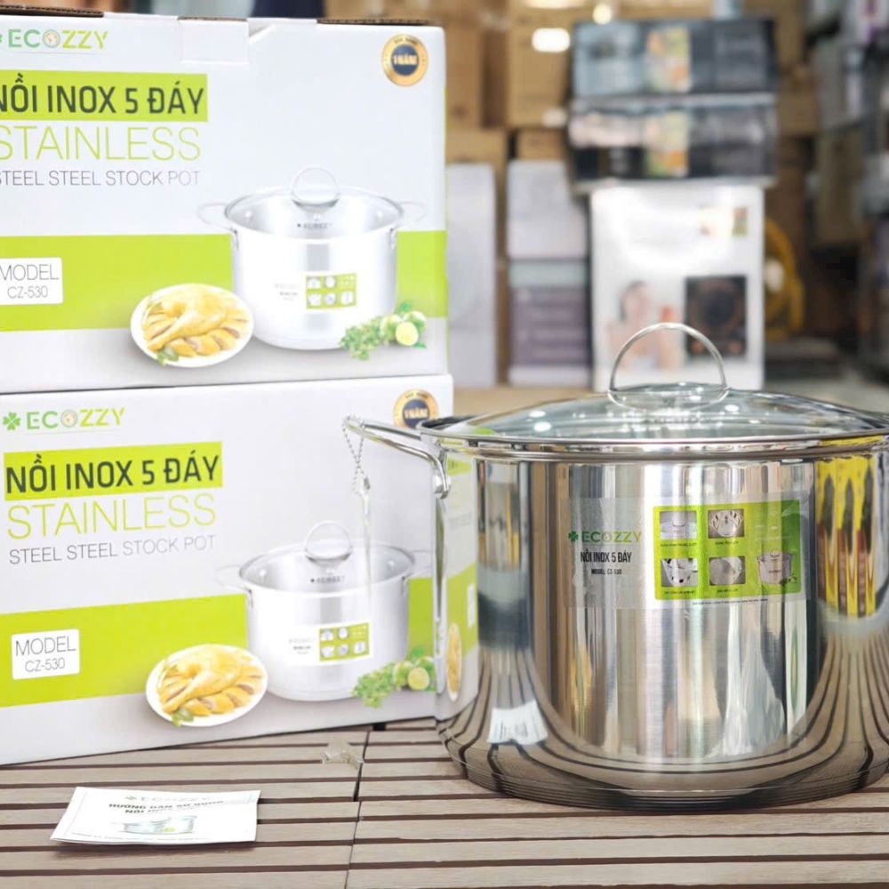Nồi luộc gà inox 5 đáy Ecozzy dùng bếp từ, gas ,hồng ngoại ảnh 5