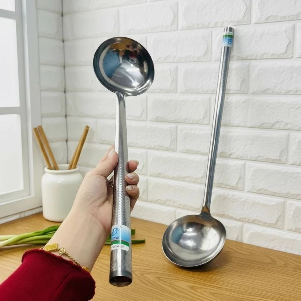 Môi Xẻng Chao Inox Cán Dài 50cm Phi 10cm Cho Bếp Quán ảnh 4