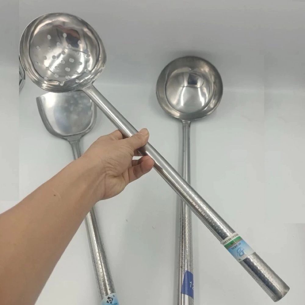 Môi Xẻng Chao Inox Cán Dài 50cm Phi 10cm Cho Bếp Quán ảnh 3
