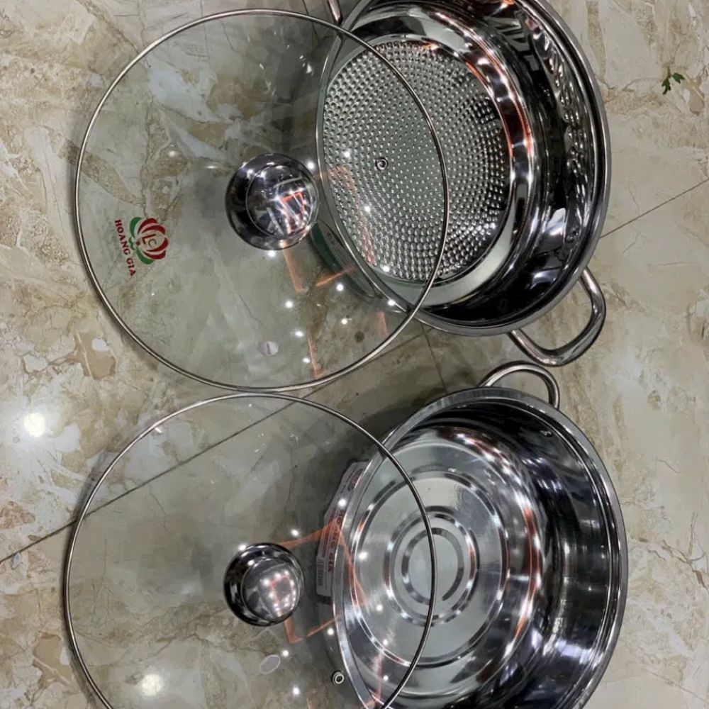 Nồi Lẩu Inox Hoàng Gia Đáy Từ 24-26-28cm Nắp Kính ảnh 2