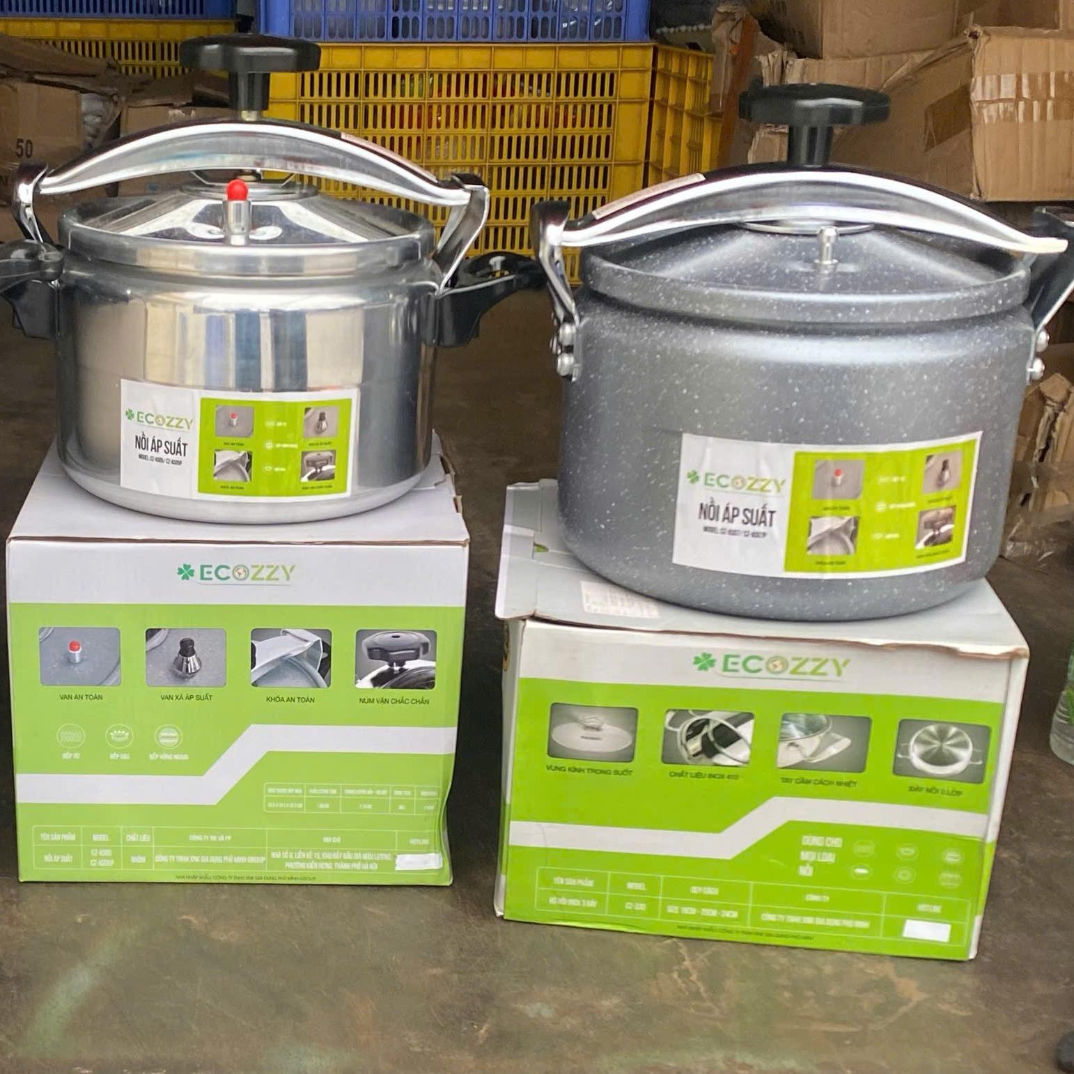 Nồi áp suất 7 lít ecozzy, nấu được bếp từ, bếp ga và hồng ngoại ảnh 4