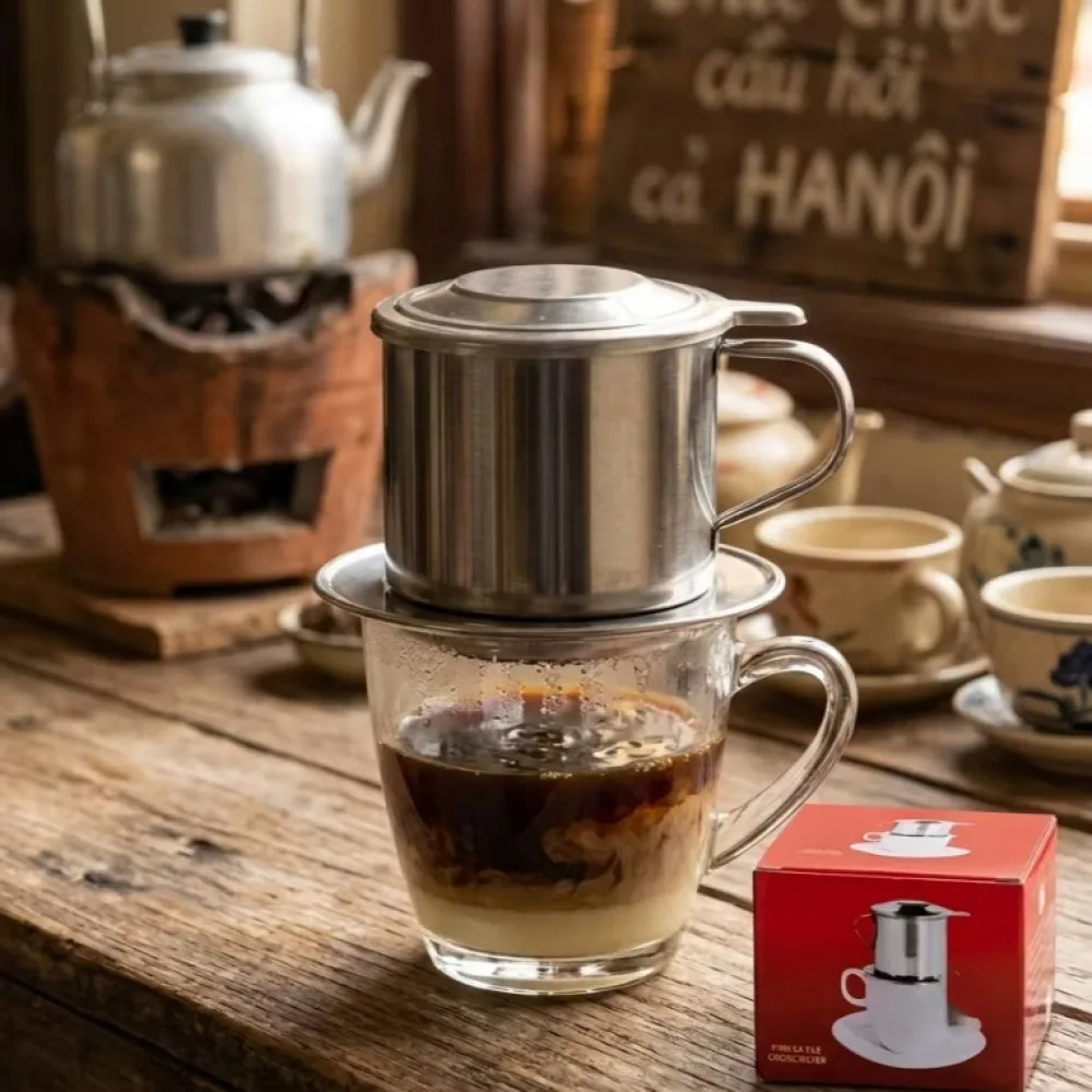 Fin cafe inox nắp gài