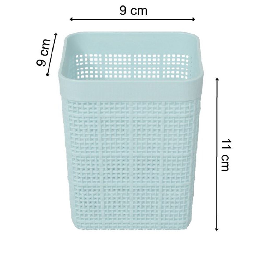 Giỏ nhựa vuông mini Song Long 9x9x11cm đựng đồ để bàn