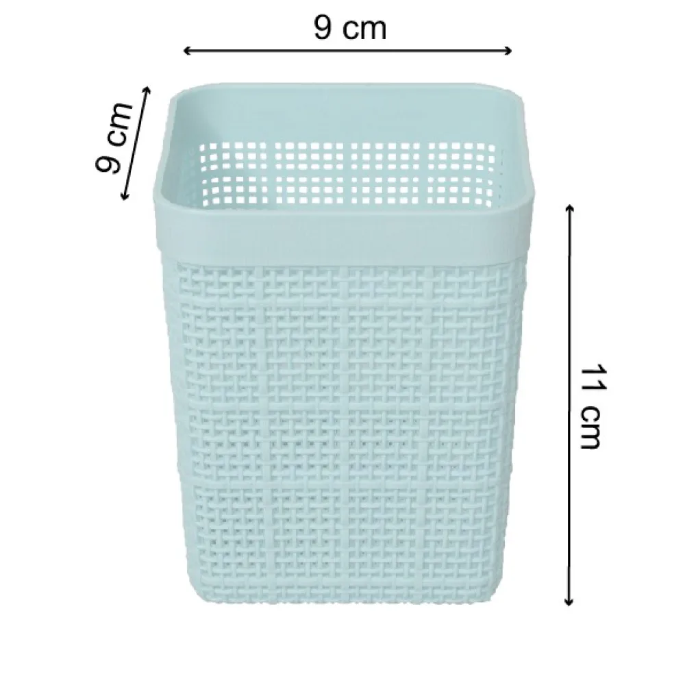 Giỏ nhựa vuông mini Song Long 9x9x11cm đựng đồ để bàn