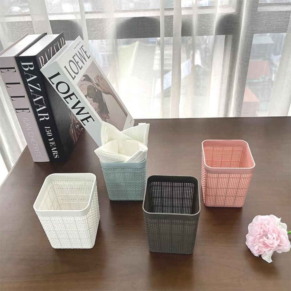 Giỏ nhựa vuông mini Song Long 9x9x11cm đựng đồ để bàn ảnh 5