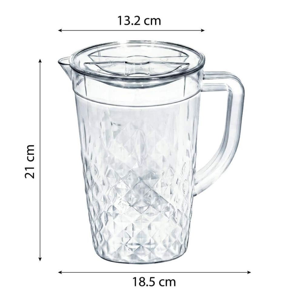 Ca đựng nước Ohana 2L nhựa PET vân kim cương có nắp