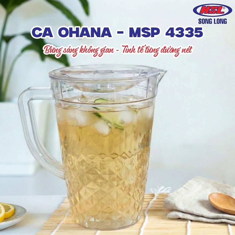 Ca đựng nước Ohana 2L nhựa PET vân kim cương có nắp ảnh 5