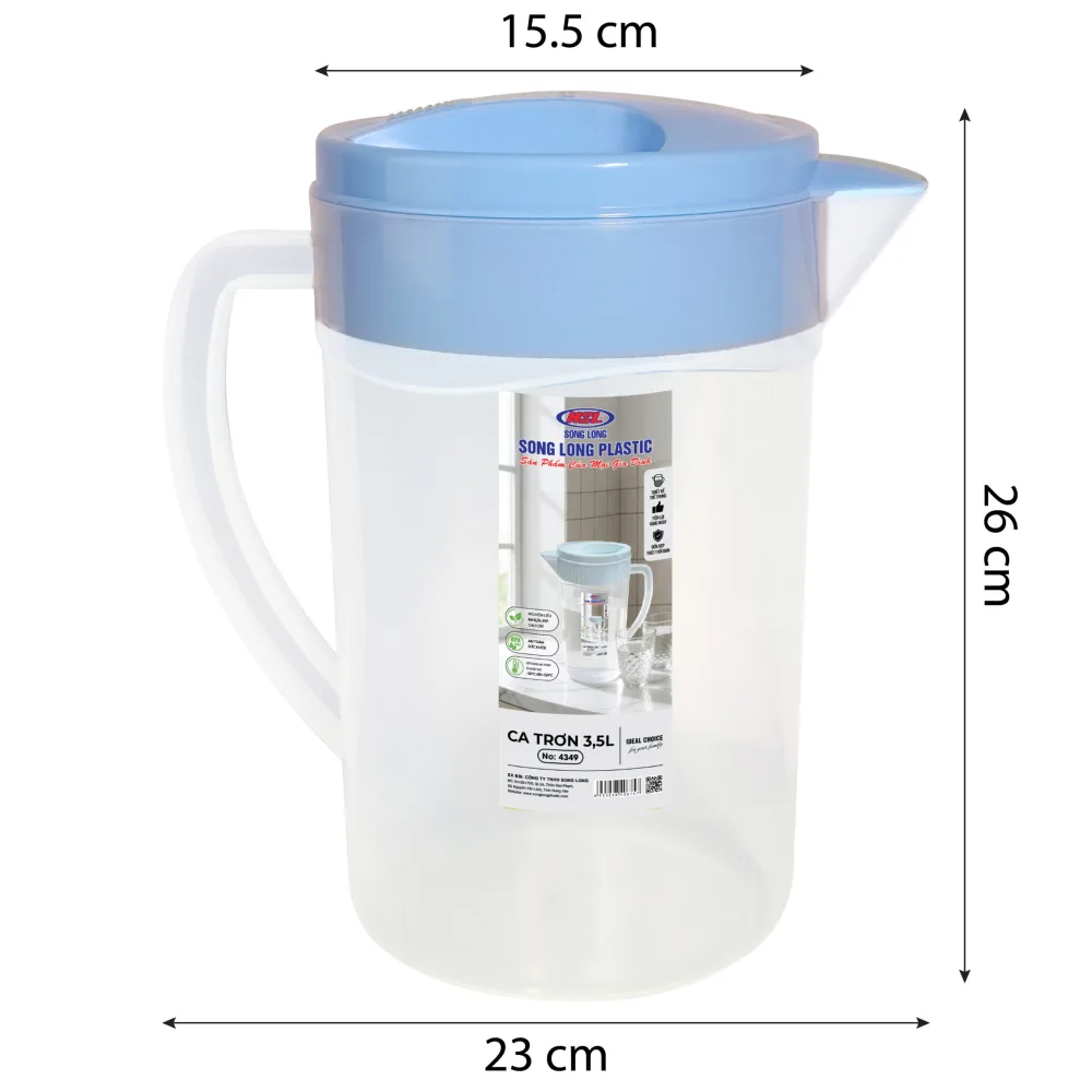 Ca đựng nước Song Long 3.5L nhựa PP có nắp
