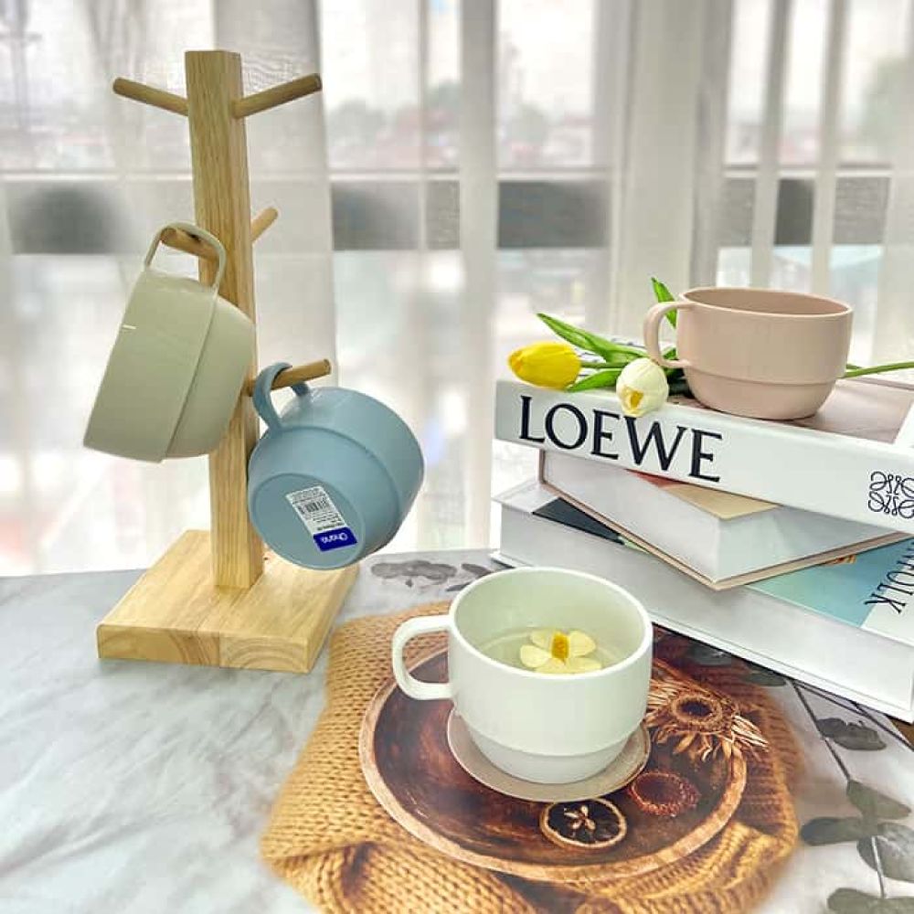 Cốc nhựa Ohana 350ml có quai kiểu men sứ ảnh 5