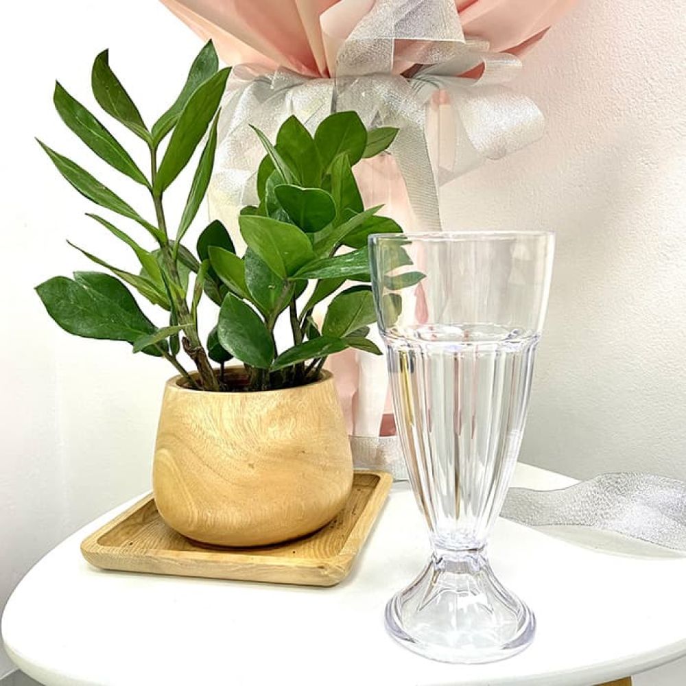 Ly sinh tố nhựa 8 cạnh có chân Song Long ảnh 5