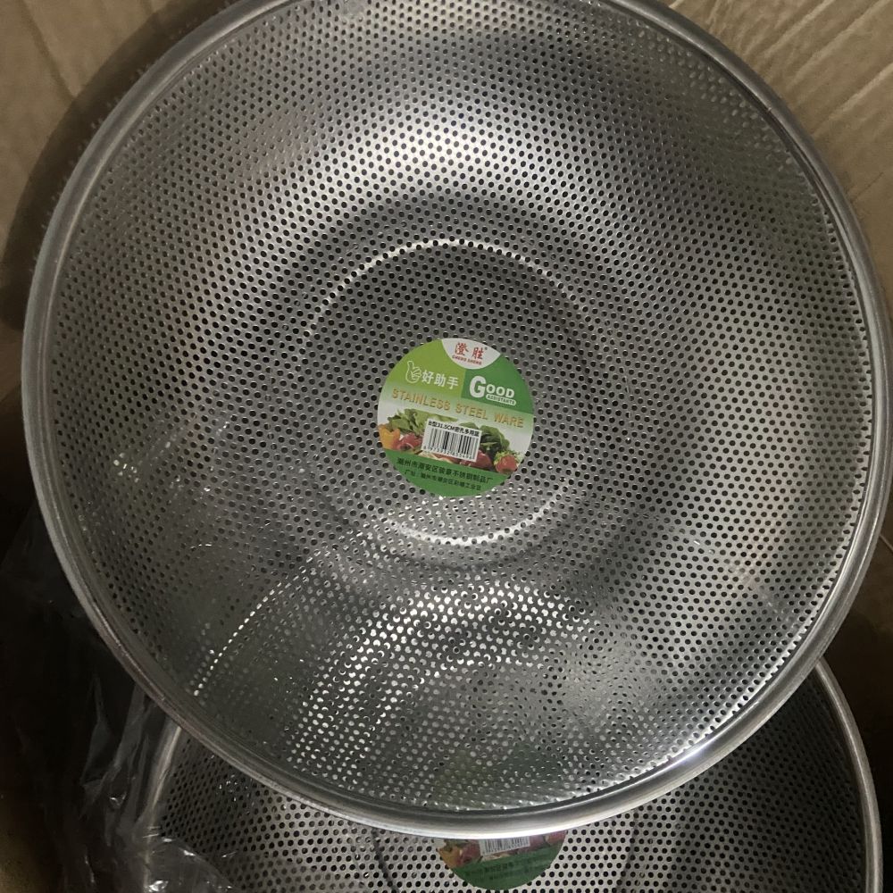 Rá inox lỗ nhỏ đường kính 31cm vo gạo rửa rau ảnh 3