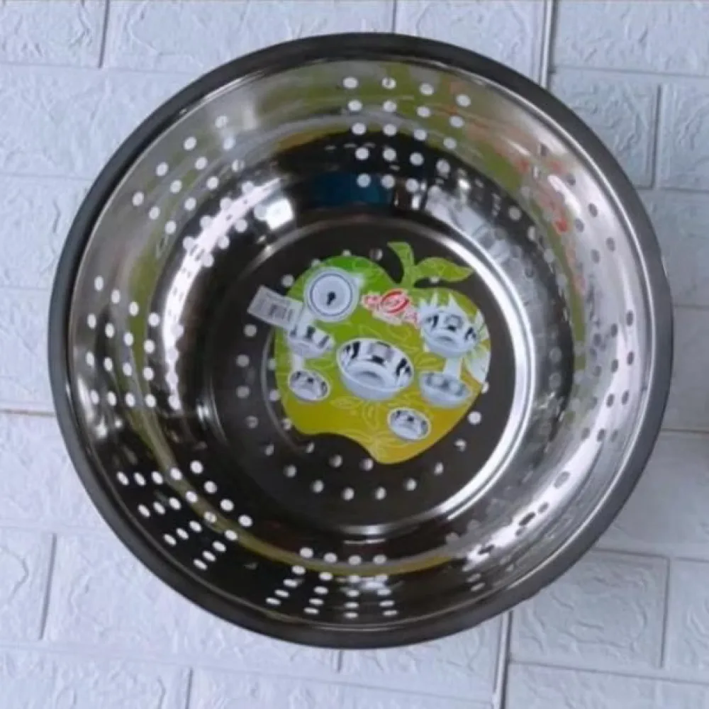 Rổ inox 36cm lòng sâu vo gạo rửa rau để ráo