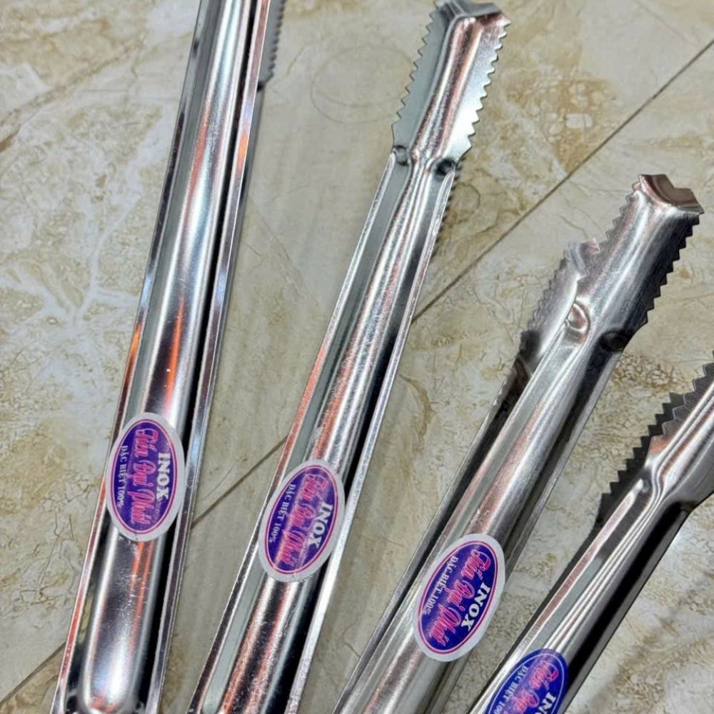 Kẹp gắp inox đầu răng cưa 4 size ảnh 2