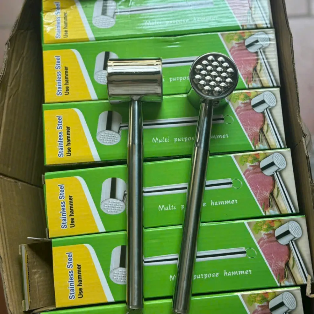 Búa dần thịt inox 2 mặt dài 30cm đầu Ø5.2cm