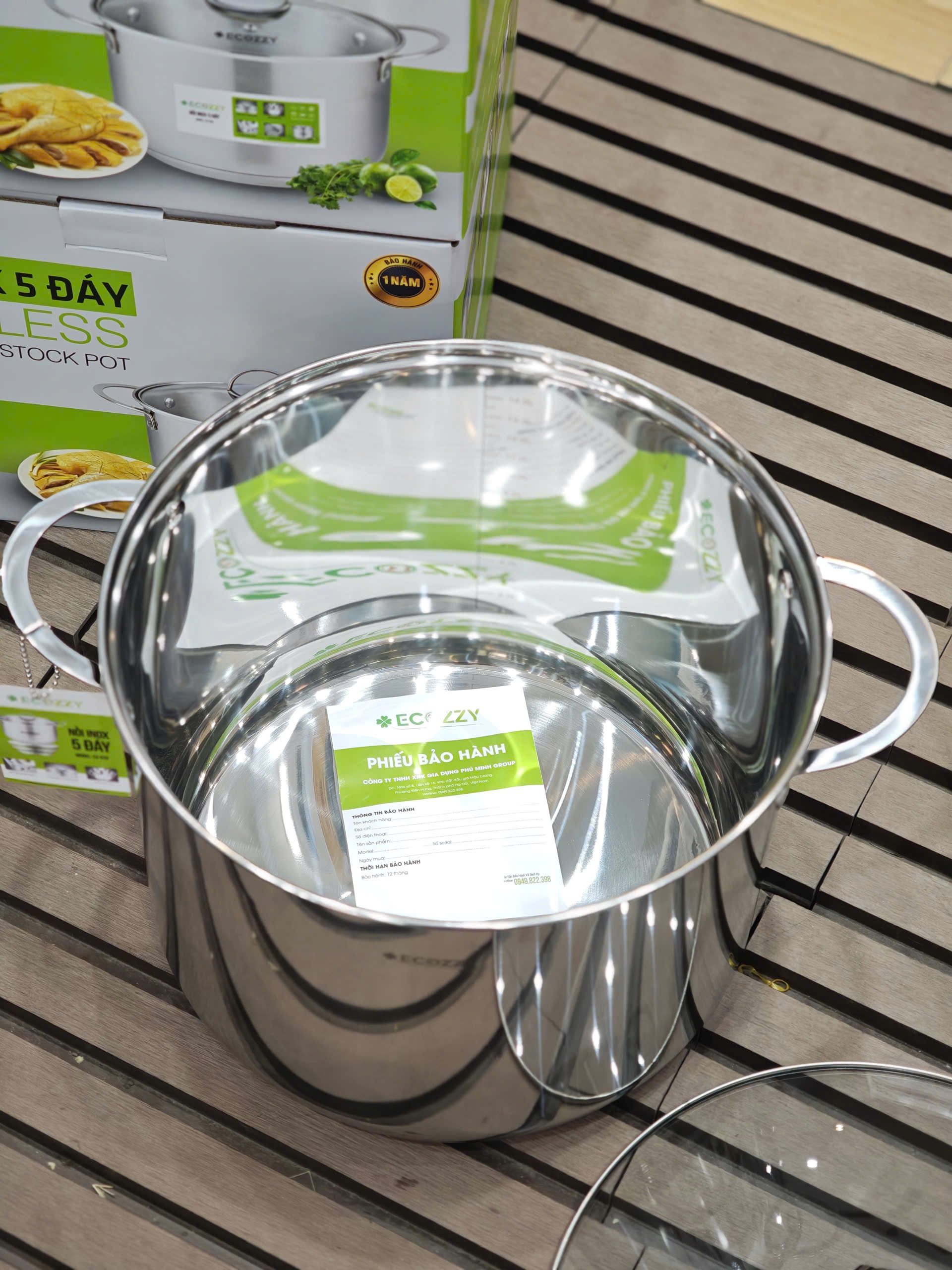 Nồi luộc gà inox 5 đáy Ecozzy dùng bếp từ, gas ,hồng ngoại ảnh 4